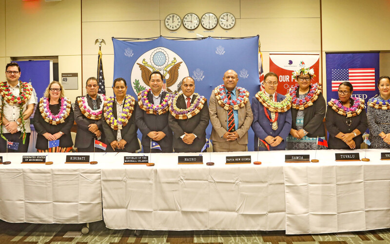 A photo of Pacific Island States representatives
