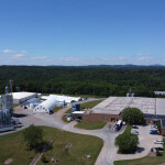 An aerial view of Blue Ridge Aquaculture's facilities in Virginia