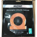 A recalled package of Mowi cold-smoked Atlantic salmon