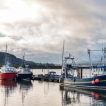 Fishing boats at a harbor in County Donegal in northwest Ireland