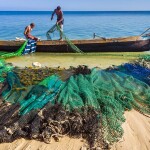 Madagascar fishers prepare their nets