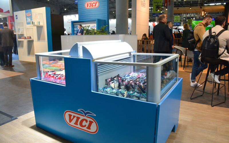 A display of some of Viciunai's products at Seafood Expo Global
