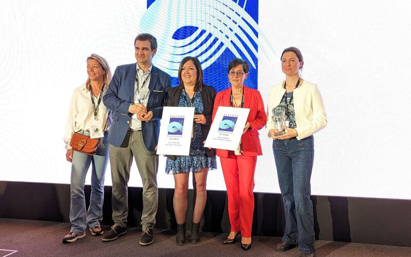 The winners of the Seafood Excellence Global awards pose with their trophies.