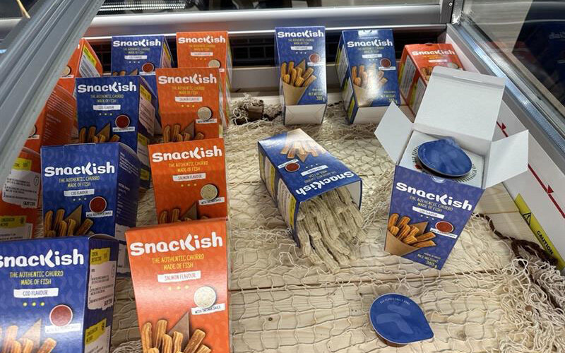 Profand's Snackish fish churros in a case