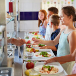Children in a U.S. school cafeteria.