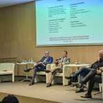 Trade experts speak on a panel at the 2024 Seafood Expo Global in Barcelona, Spain