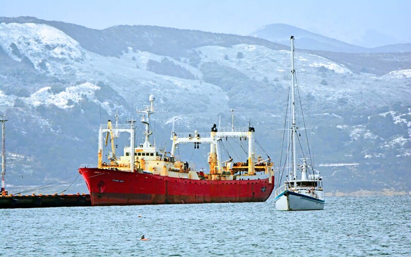 A fishing vessel in the southern Argentinian region of Tierra del Fuego