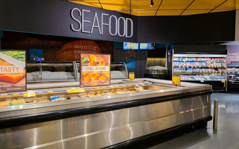 A seafood section at a grocery store in New York