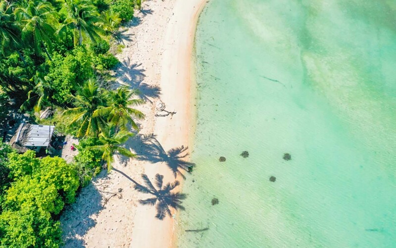 A beach on the island nation of Kiribati