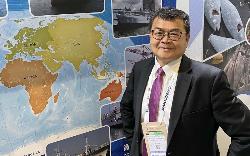 Tri Ocean General Manager Chi-Ching Huang at the 2024 Seafood Expo Global