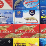 Boxes of Ecuadorian shrimp available in China