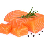 Cubes of Norwegian salmon