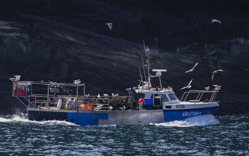 A fishing vessel off the coast of County Kerry, Ireland