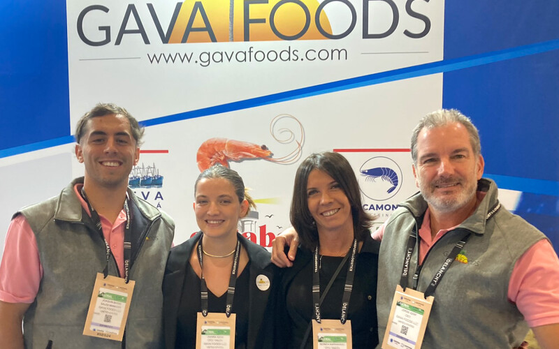 Gava Foods CEO Jorge Azar (far right) at the 2024 Seafood Expo Global