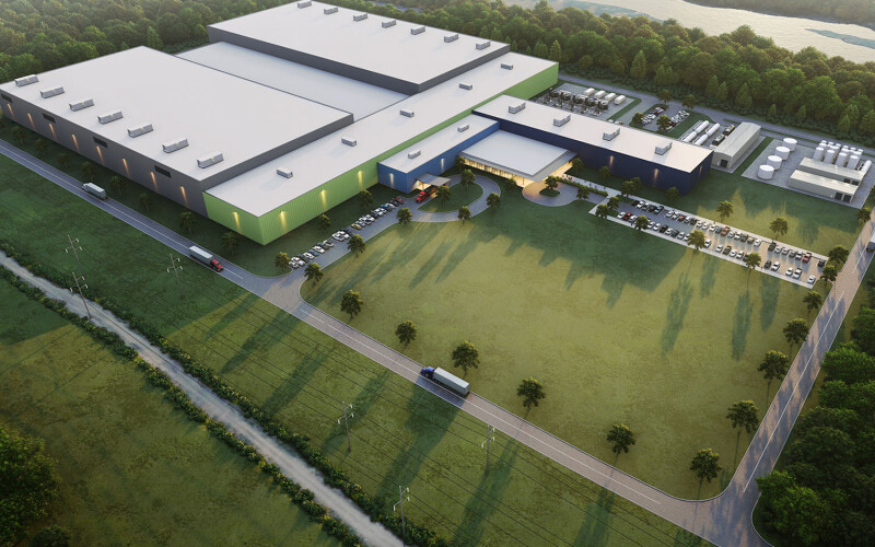 A rendering of Katahdin Salmon's planned facility