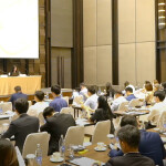 Thai Union CEO Thiraphong Chansiri presenting the company's Q1 2024 results.