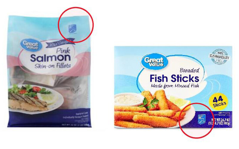 Marine Stewardship Council eco-label on Walmart seafood products