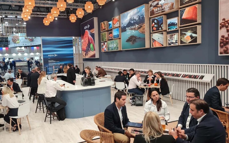 AquaChile's booth at the 2024 Seafood Expo Global
