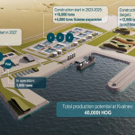 A diagram showing planned construction at Andfjord Salmon's Kvalnes site